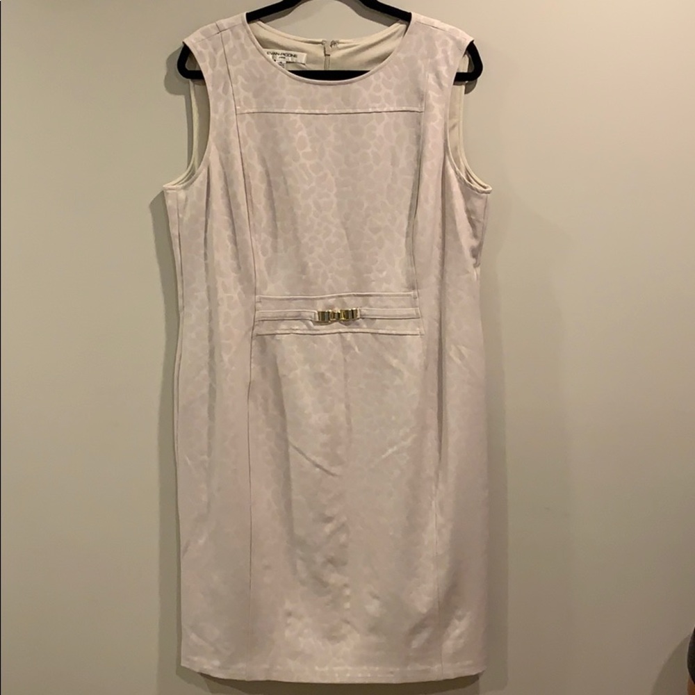 Evan Picone Nude Cheetah Sheath Dress Sz 16